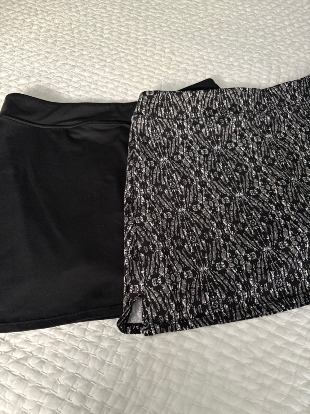 Black Printed and Solid Black Women’s Skort duo Size S